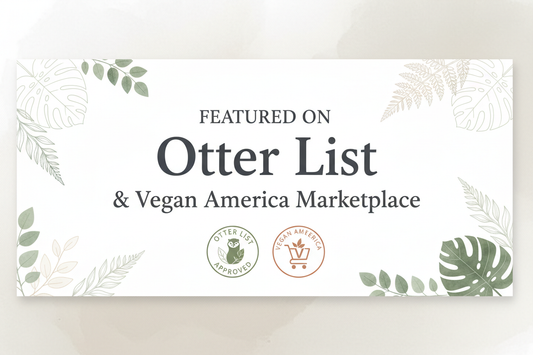 VeganElder Freeze Dried Pantry announcement banner celebrating recognition on Otter List and Vegan America Marketplace for plant-based freeze-dried foods
