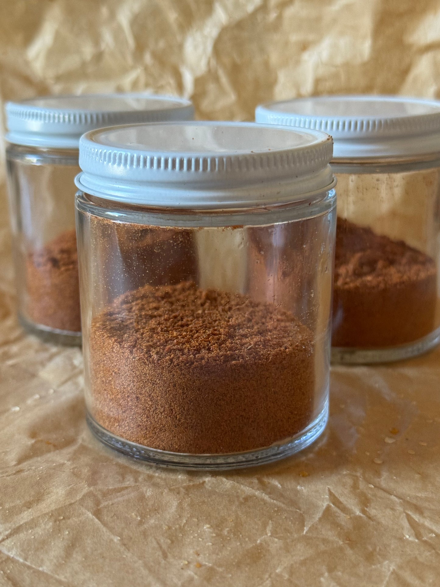 Barbecue Sauce Crystals in Jars after freeze drying