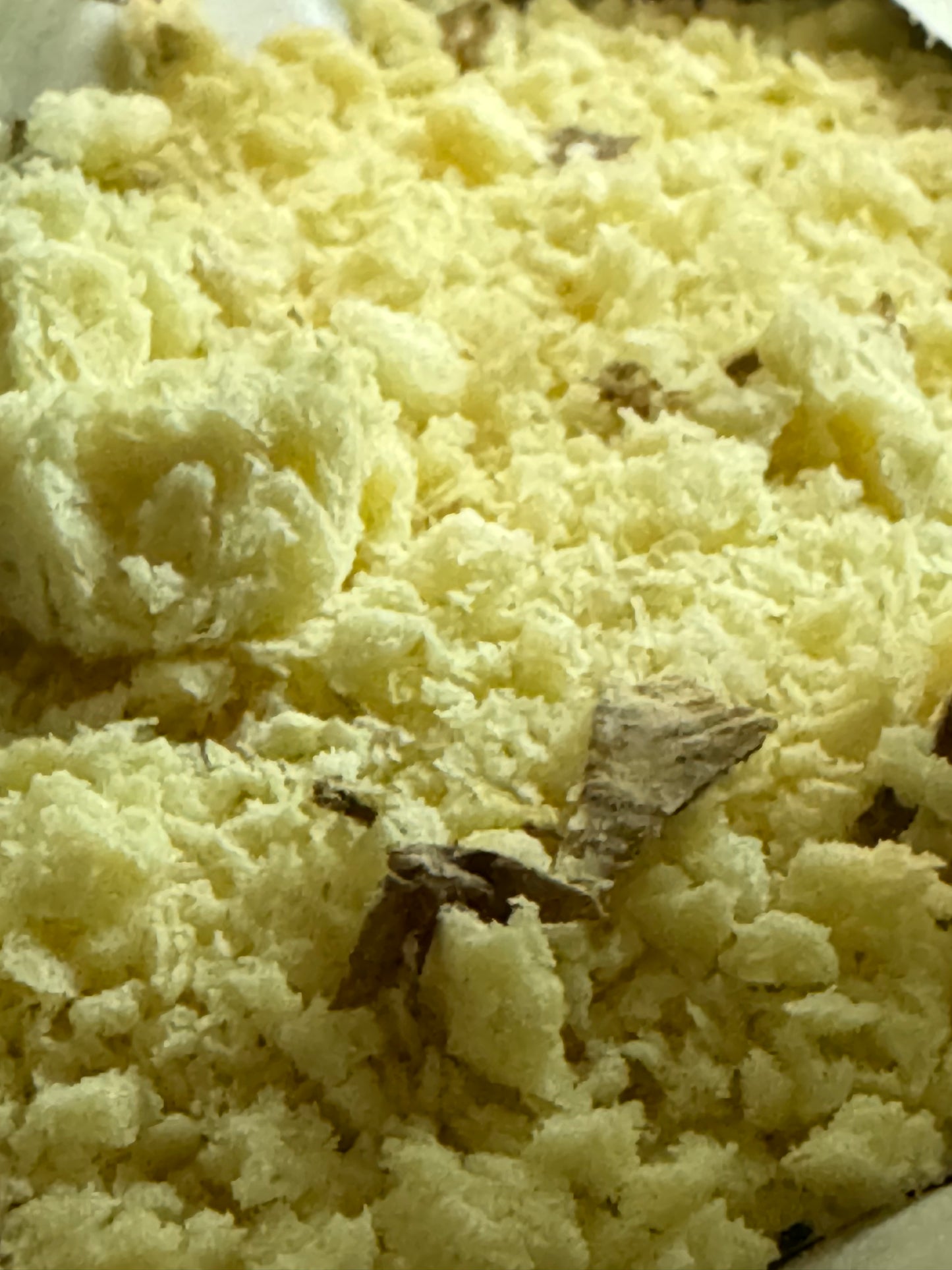 Freeze dried mashed potatoes powder with some bits of peel in the powder for a rustic flavor and texture