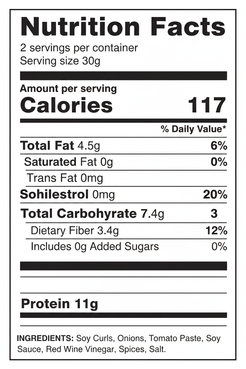 Italian Sausage Protein Strips Nutrition Facts - 2 Servings