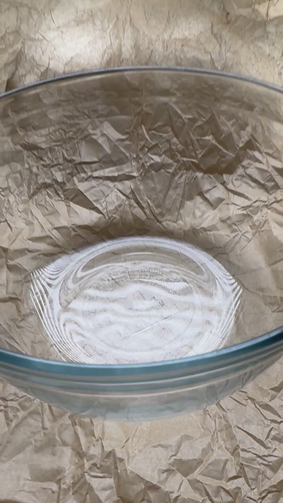Video of plant protein strips in a bowl being rehydrated with water.